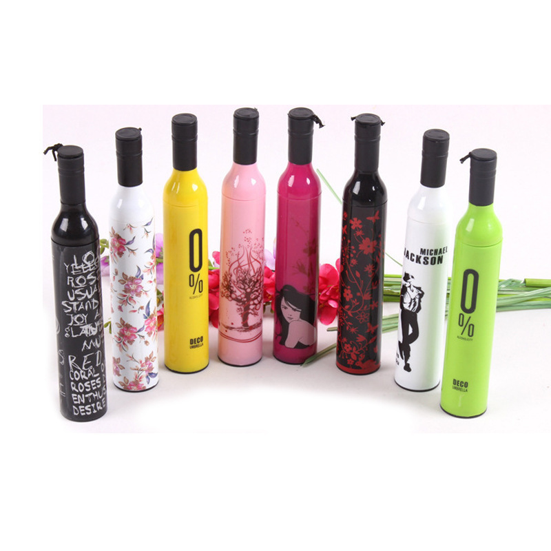 Promotional Custom Printing Wine Bottle Shape Paraguas Parapluie Sombrillas Umbrella