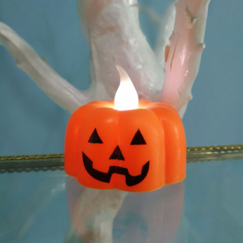 3D Pumpkin Flameless Candles Battery Operated Realistic LED Tea Light Candles Unscented Warm White LED Flickering for Halloween