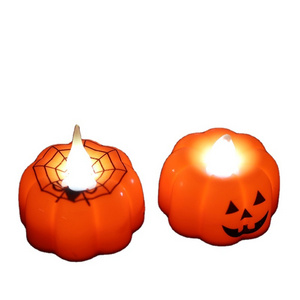 3D Pumpkin Flameless Candles Battery Operated Realistic LED Tea Light Candles Unscented Warm White LED Flickering for Halloween