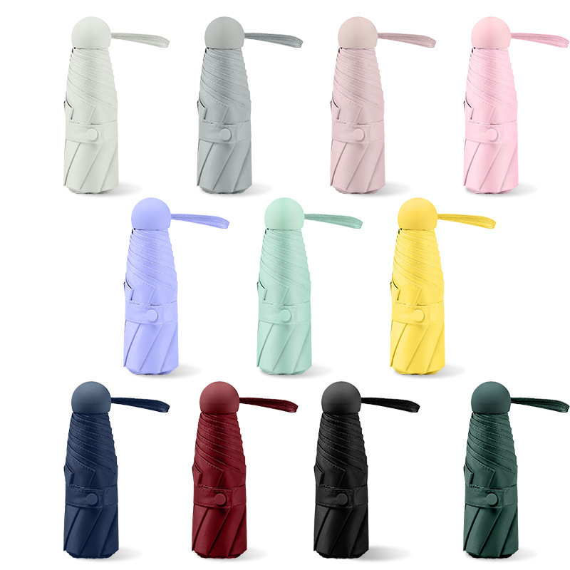 Mini Pocket Stylish and Portable Folding Umbrella With Case Waterproof Fabric and UV Protection