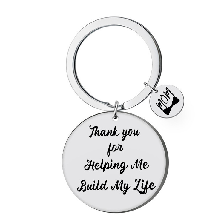 Chic Keyring Unforgettable Father's and Mother's Day Gift Custom Engraved Stainless Steel