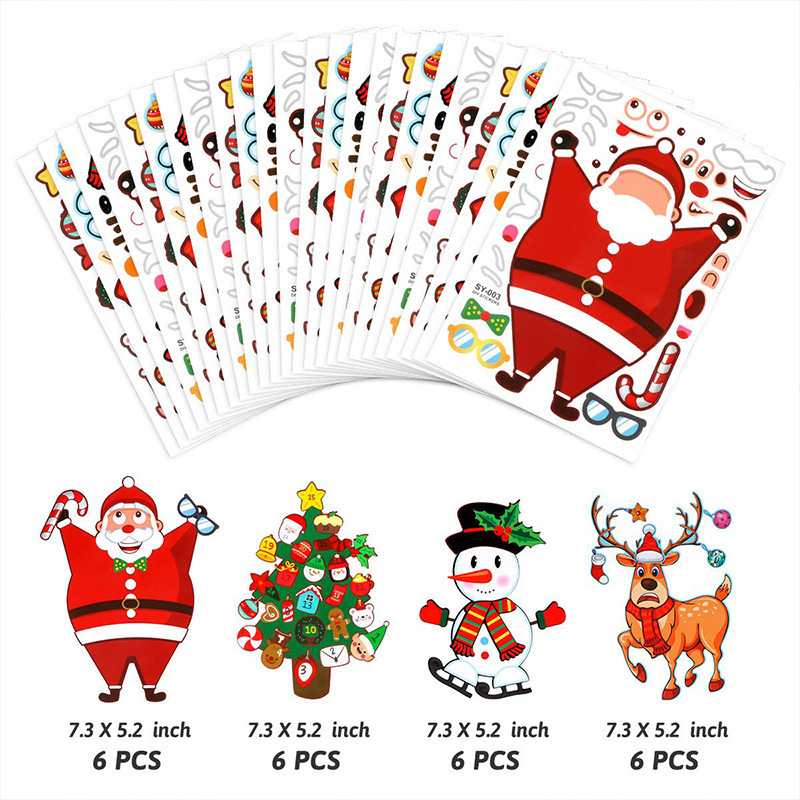 Christmas Sticker for kids Christmas Party Favors and Decorations for Children Kids Christmas tree Snowman Reindeer