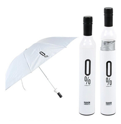 Personalized Printing Manul Open Polyester Deco Wine Bottle Shaped Umbrella For Promotion Gift