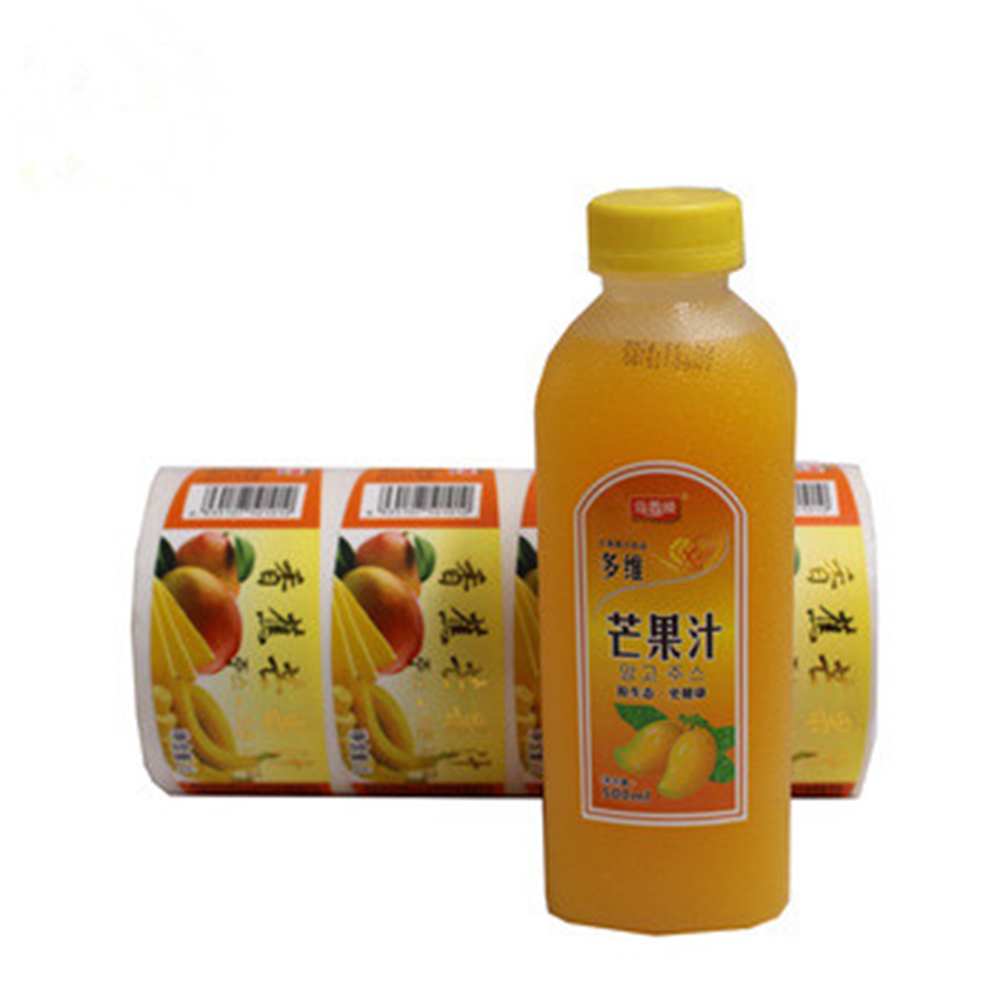 Custom Waterproof Self Adhesive Sticker Labels Bottled Fruit Juice Jar Label CMYK Printing Plastic Roll Label