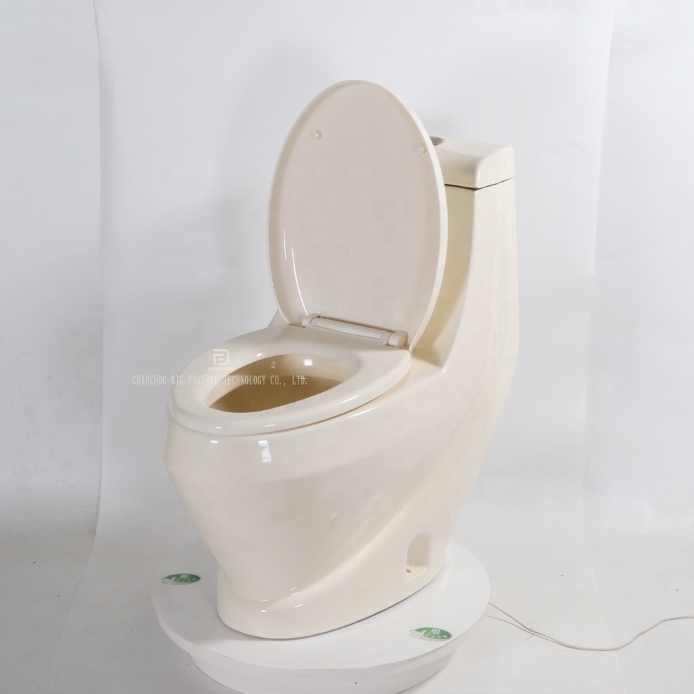 Chaozhou Factory Ceramic Water Closet One Piece Toilets Cheap Price Ivory Color Toilet Bowl