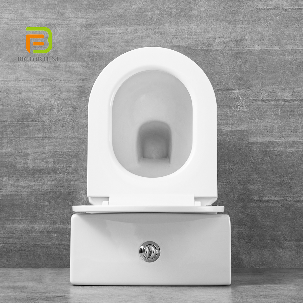 Sanitary Ware Girl WC Toilet P-trap Round Two Piece Toilet Ceramic Wholesale Chinese Washdown White Color Self-clean Toilet 3/6L