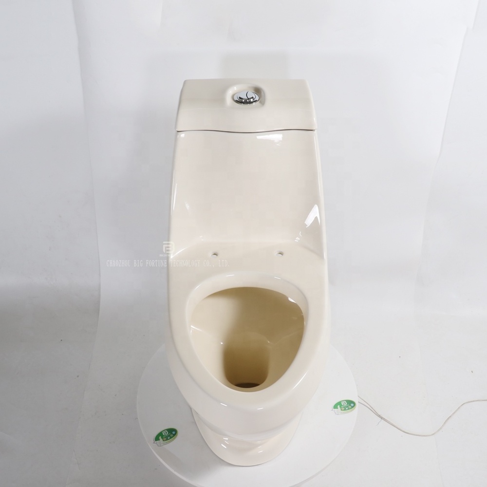 Chaozhou Factory Ceramic Water Closet One Piece Toilets Cheap Price Ivory Color Toilet Bowl