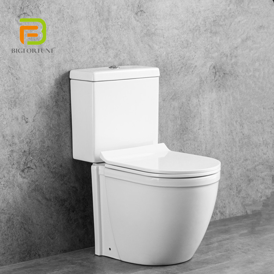 Sanitary Ware Girl WC Toilet P-trap Round Two Piece Toilet Ceramic Wholesale Chinese Washdown White Color Self-clean Toilet 3/6L