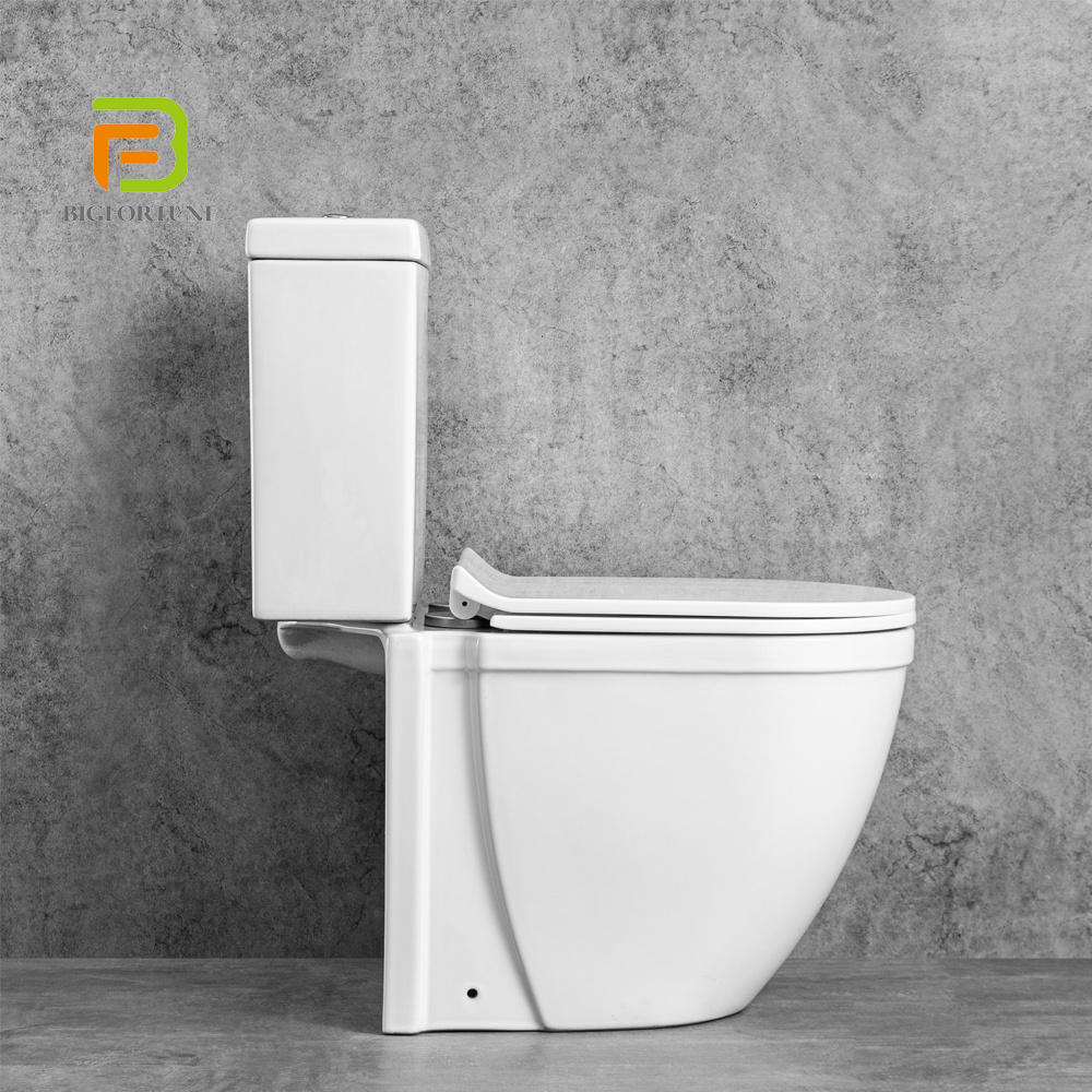 Sanitary Ware Girl WC Toilet P-trap Round Two Piece Toilet Ceramic Wholesale Chinese Washdown White Color Self-clean Toilet 3/6L