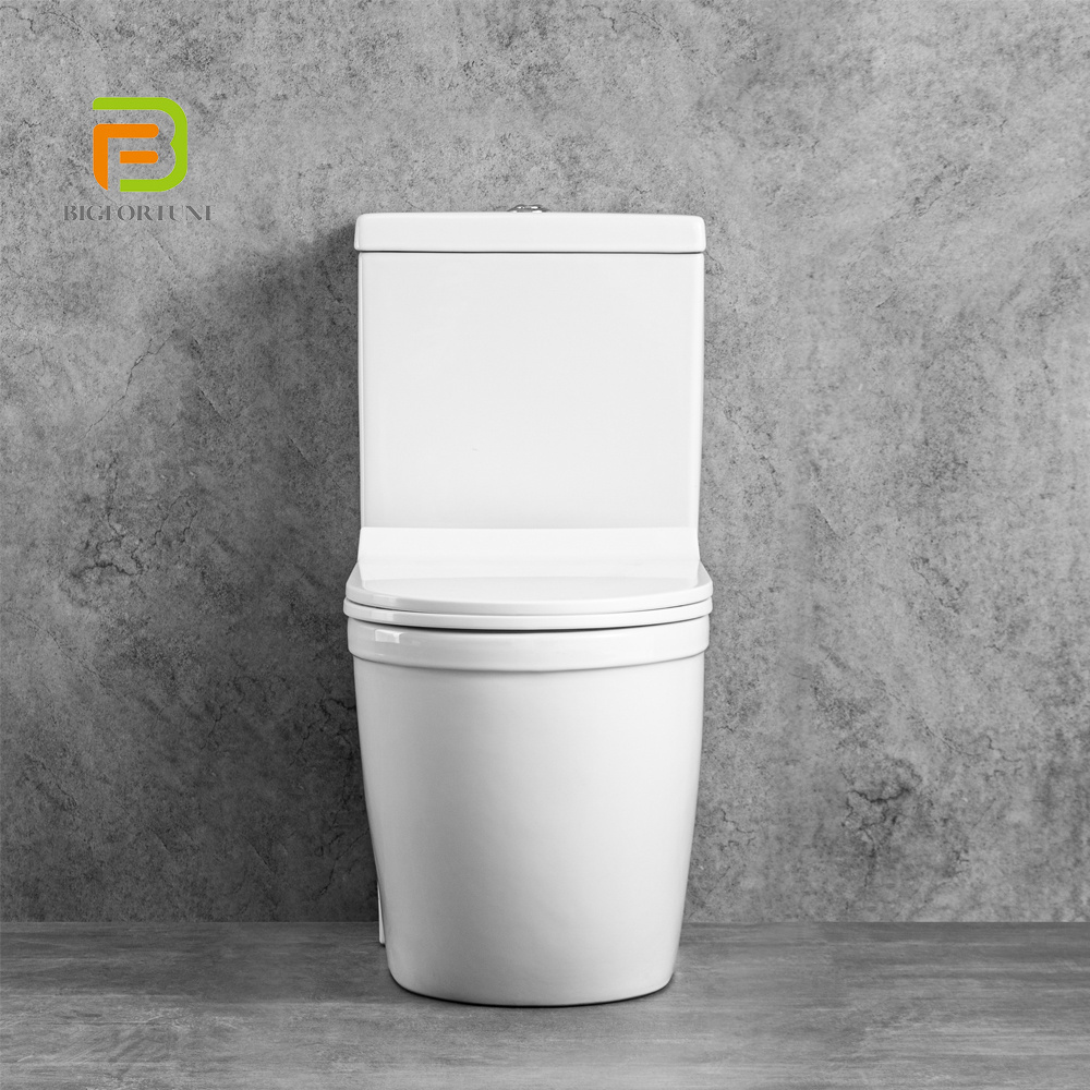 Sanitary Ware Girl WC Toilet P-trap Round Two Piece Toilet Ceramic Wholesale Chinese Washdown White Color Self-clean Toilet 3/6L