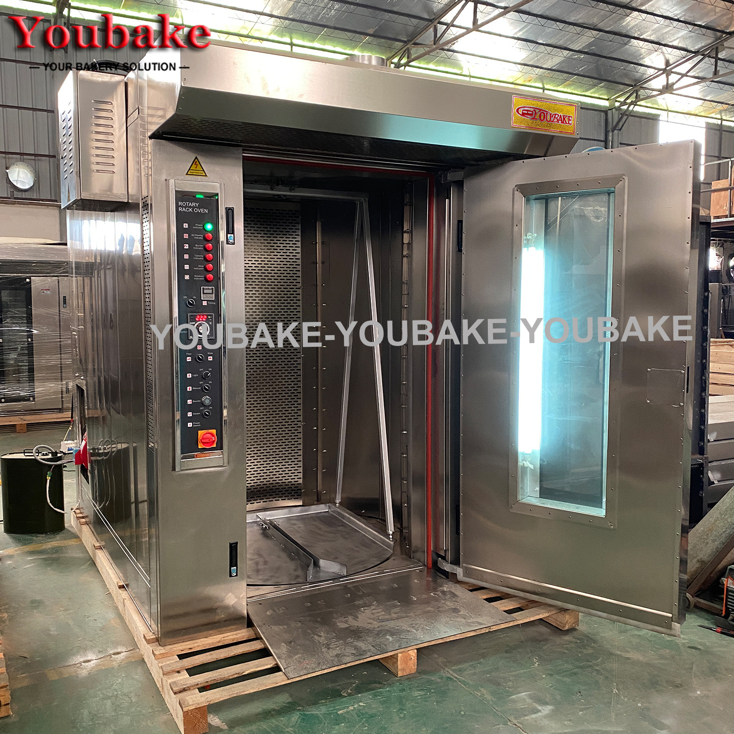 Industrial Bread Rack Oven 32 Trays Rotary Oven Gas Commercial Rotating Bakery Oven Machine