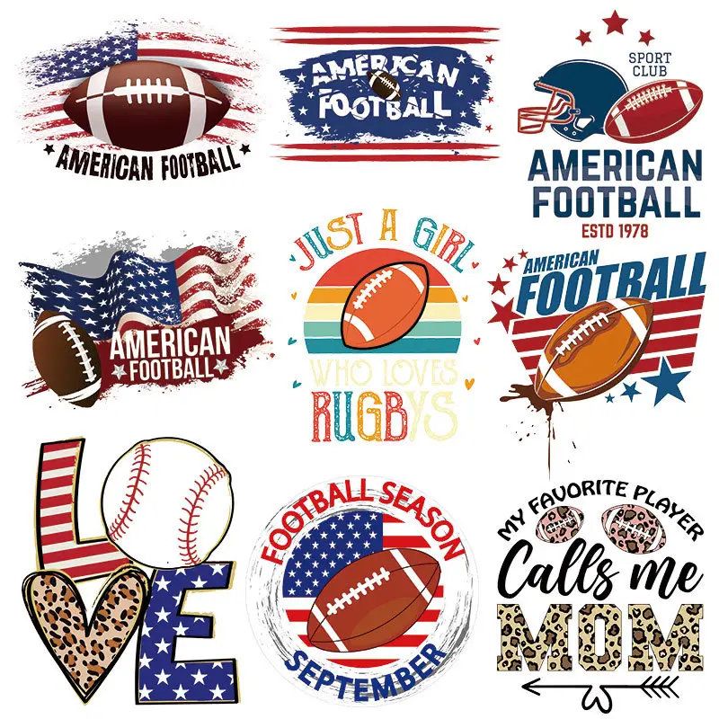 Football shirt dtf heat transfer film decal custom designs vinyl sticker label ready to press for t-shirts clothes bags