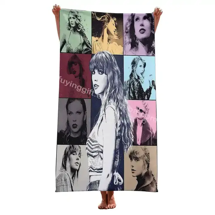 Newest design Taylor swift Eras Tour Microfiber big beach towel with custom printed