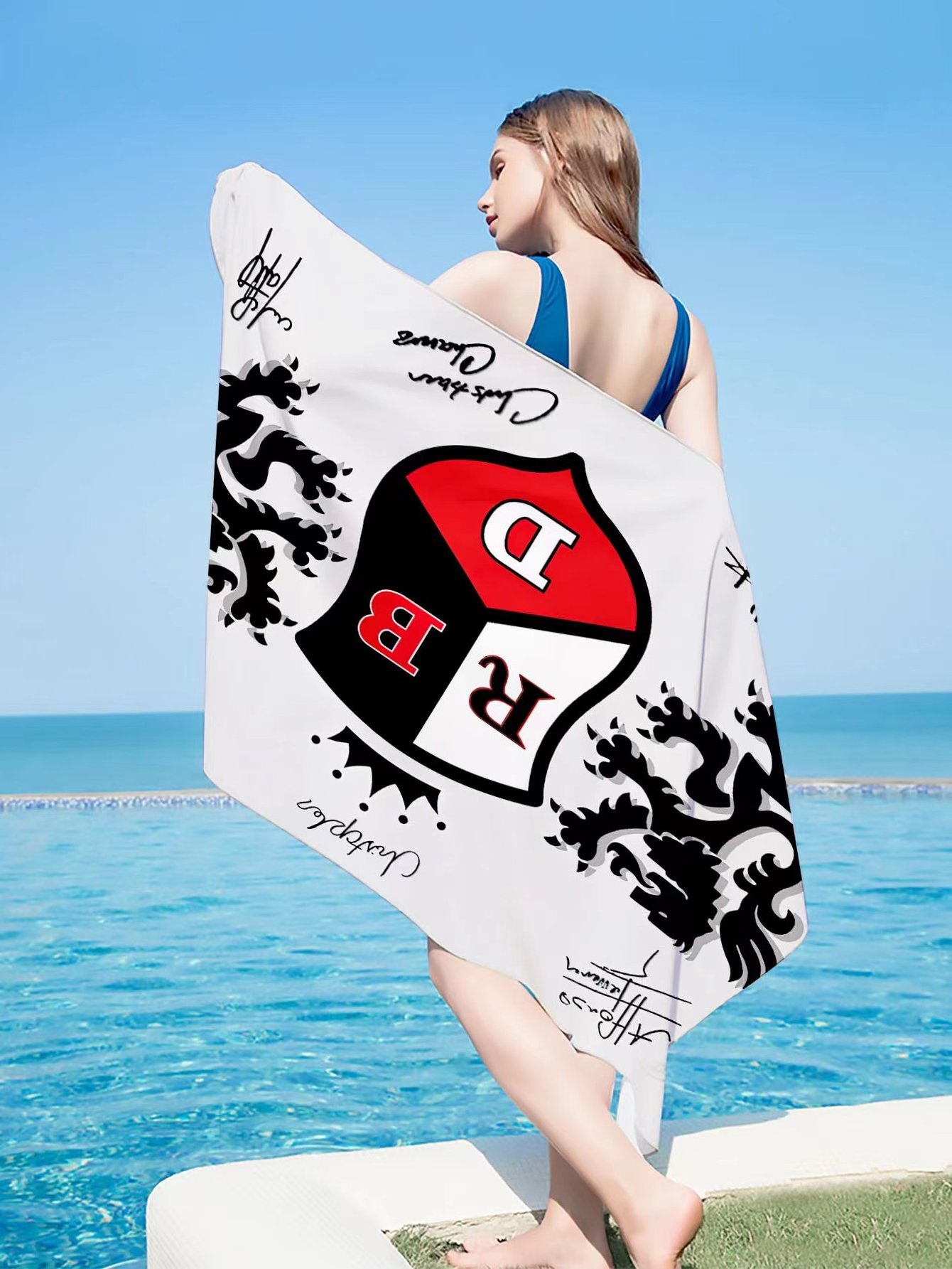 Custom RBD beach towels with logo custom print luxury beach towel