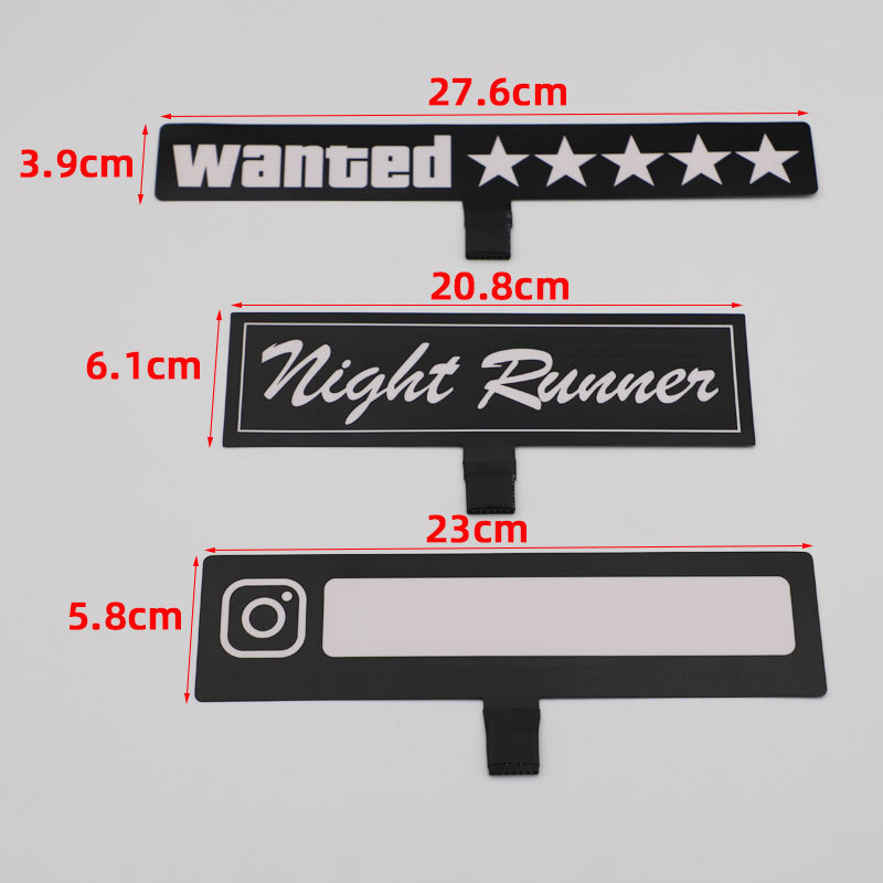 Best Selling JDM LED light-up car EL glow stickers wanted 5 star glow panel car window lighting decorative stickers