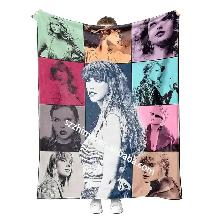 Hot Selling Custom Personalized Logo Taylor ERAS Tour Flannel Super Soft Warm Travel Throw Blankets in bulk