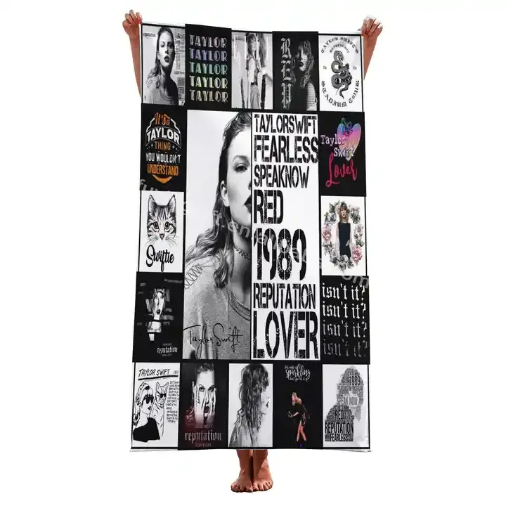 Newest design Taylor swift Eras Tour Microfiber big beach towel with custom printed