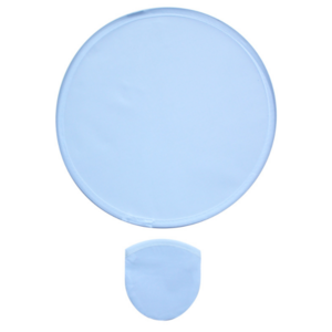 Custom round foldable sublimation fan blank white polyester round foldable flying disc fan with pouch for sublimation