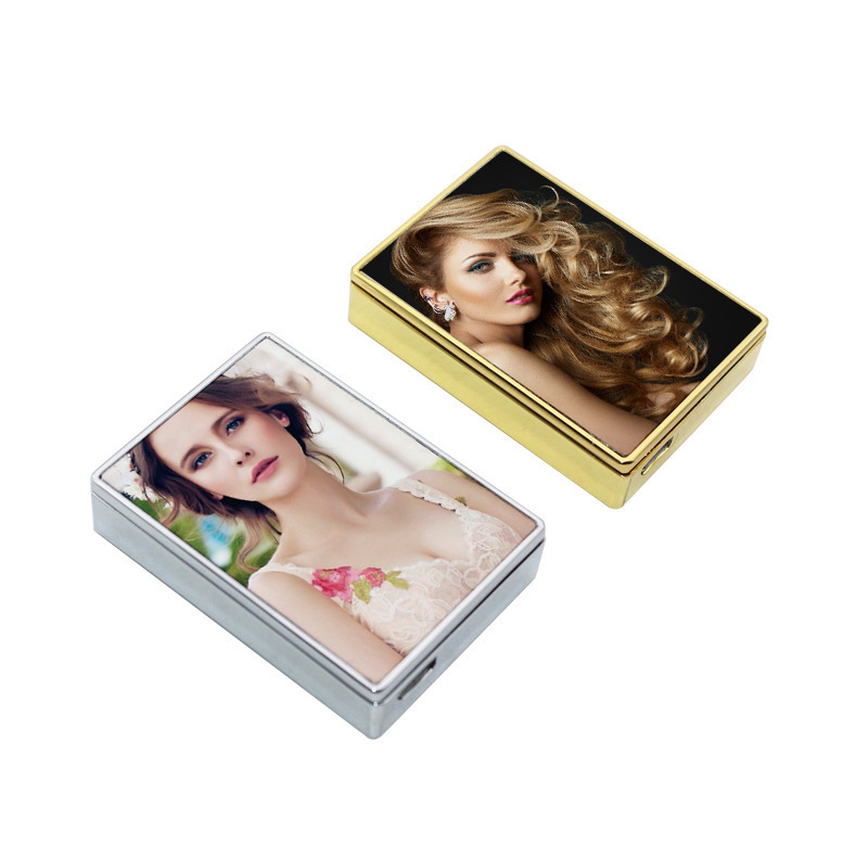 2021 newest custom sideslip double sides printing USB charging windproof sublimation lighters blanks