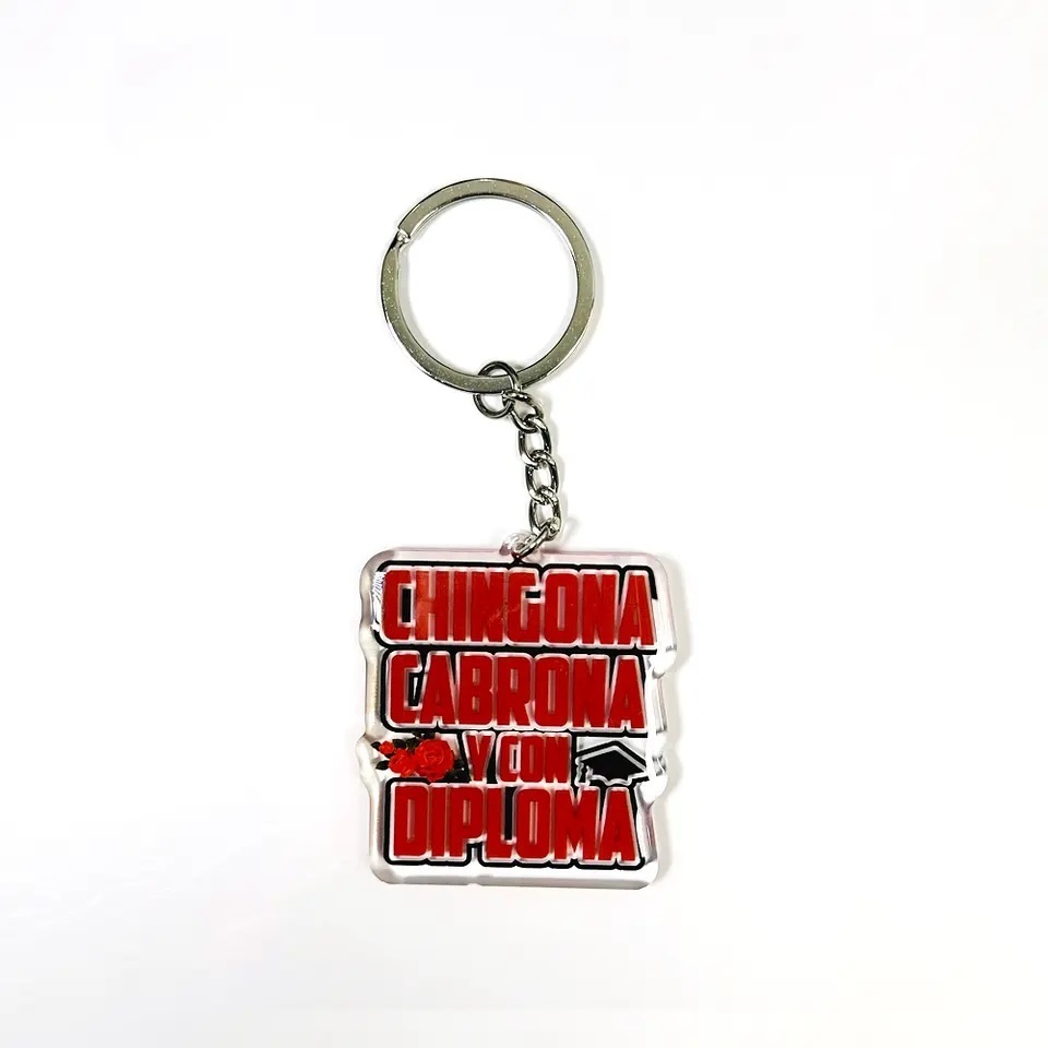 Hot selling peso pluma keychain Custom karol g design shape Charms epoxy resin Keychain for gift