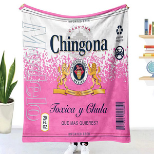 Custom printed polyester fleece luxury throw blanket chingona blanket karol g blankets