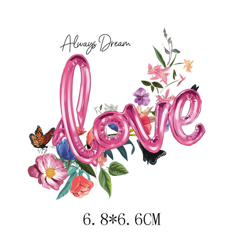 Letter LOVE Iron On Heat Transfer Vinyl Stickers DIY Backpacks Families Clothing Hat Decoration Sublimation Vinyl Heat Transfer