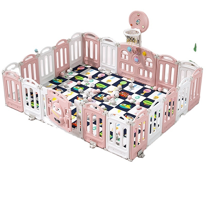 Kids Play Yard plastic Baby playpen indoor Safety Gate Fences Fold able Adult Baby Playpen Easy To Carry Plastic Baby  Playpen