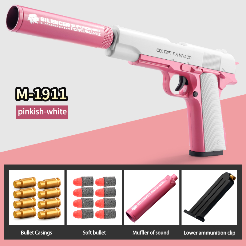 M1911 G-lock Pistol Shell Ejecting Soft Bullet Foam Darts Blasters Toy Gun Outdoor CS Shooting Weapons For Adult Kids