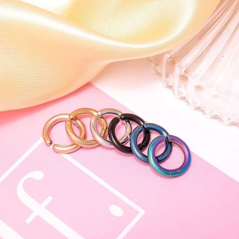 Women Men Stainless Steel Painless Ear Clip Round Ear Circle Non Piercing Fake Earrings New Popular Fashion Ear Jewelry