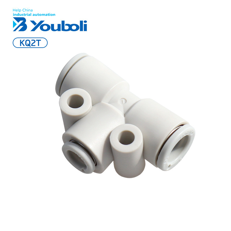 Smc type YBL KQ2T seriesT type three way Variable diameter & equal diameter quick connector plastic air tube connector fittings