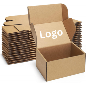 Custom designed logo corrugated cardboard shipping packaging box for clothing apparel lingerie packaging