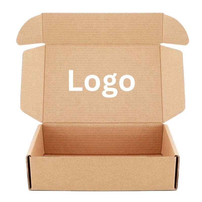 Custom designed logo corrugated cardboard shipping packaging box for clothing apparel lingerie packaging