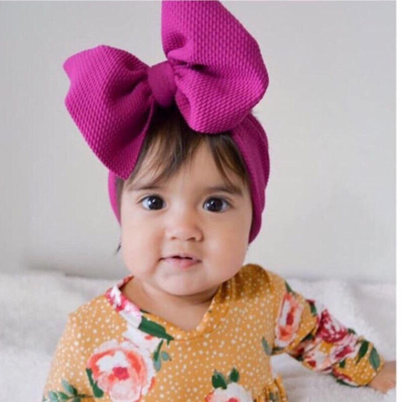 2022 Wide Turban Kids Headwear Baby Hair Accessories Big Bows Newborn Baby Girl Headbands for Baby