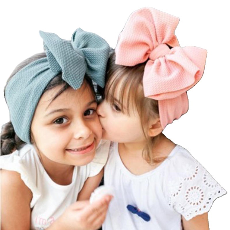 2022 Wide Turban Kids Headwear Baby Hair Accessories Big Bows Newborn Baby Girl Headbands for Baby