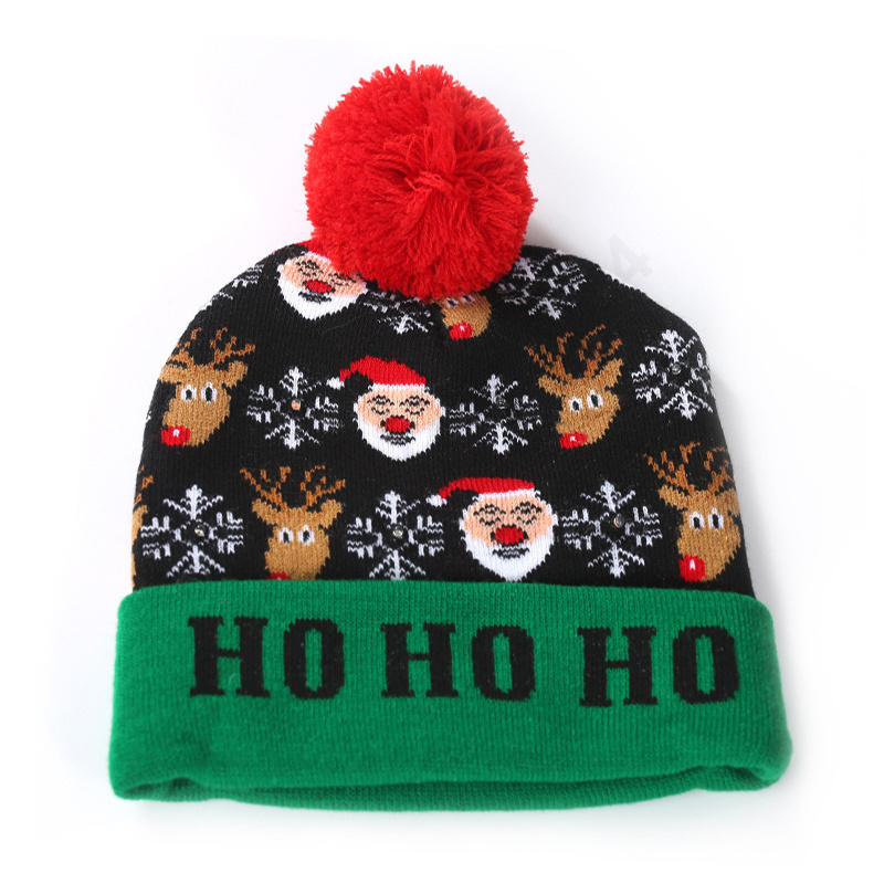 Winter Knitted Hat Xmas Festival Hat Jacquard Christmas Hat Beanies