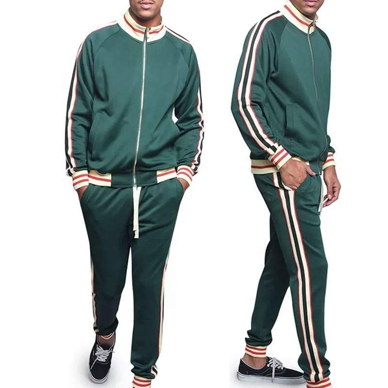 Fashion Tracksuit Two Piece Zip Up Oversized Side Stripe Custom Unisex Slim Fit Mens Jogging Sportswear Sweatsuit Tracksuit