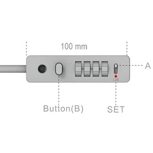 Portable Smart High Security Lock 3-3/5 Inch Length Steel Cable Rope 4-Digit Combination Lock for Bikes electric scooter lock