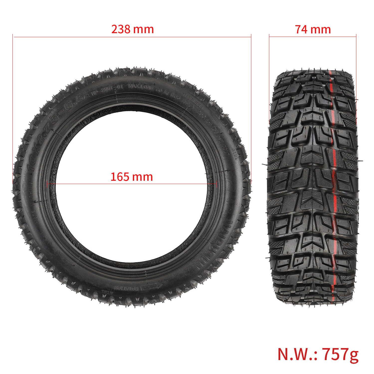 Columbia duty free 10*2.75-6.5 Off-Road Tyre For Speedway 5/Dualtron 3 Electric Scooter Wheel Tyre