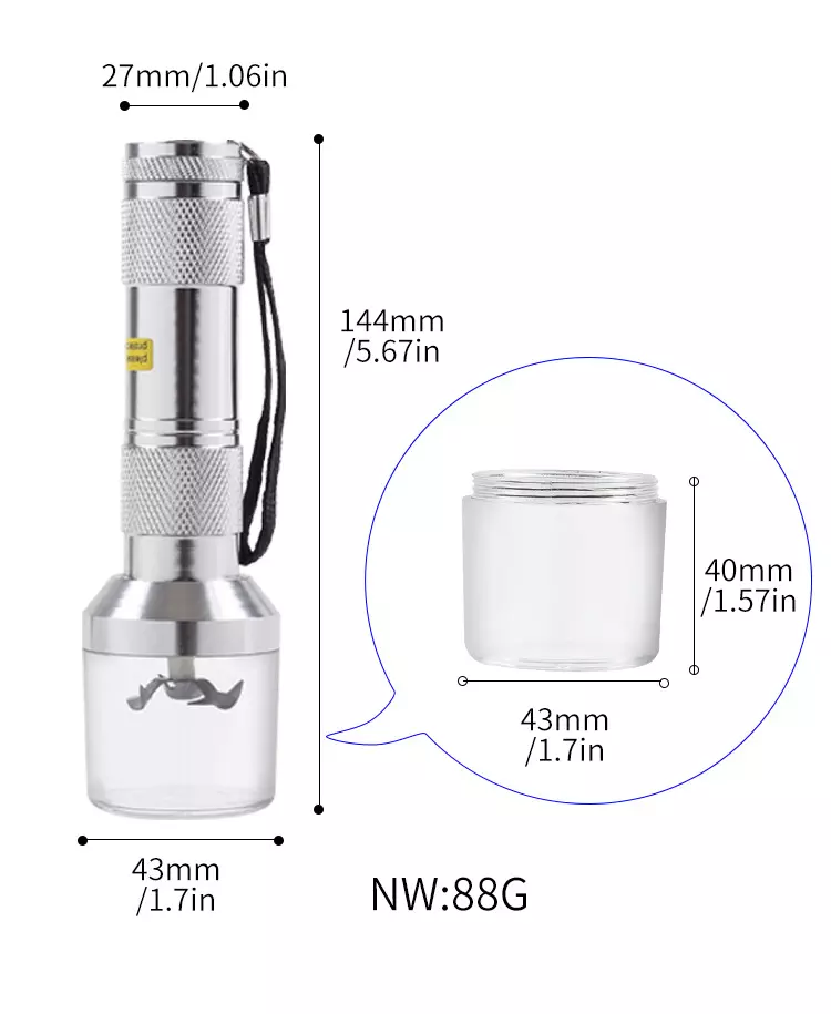 Cheaper Price Custom Logo Automatic Tobacco Flashlight Electric Herb Grinder Electric Portable Grinder Herb Crusher