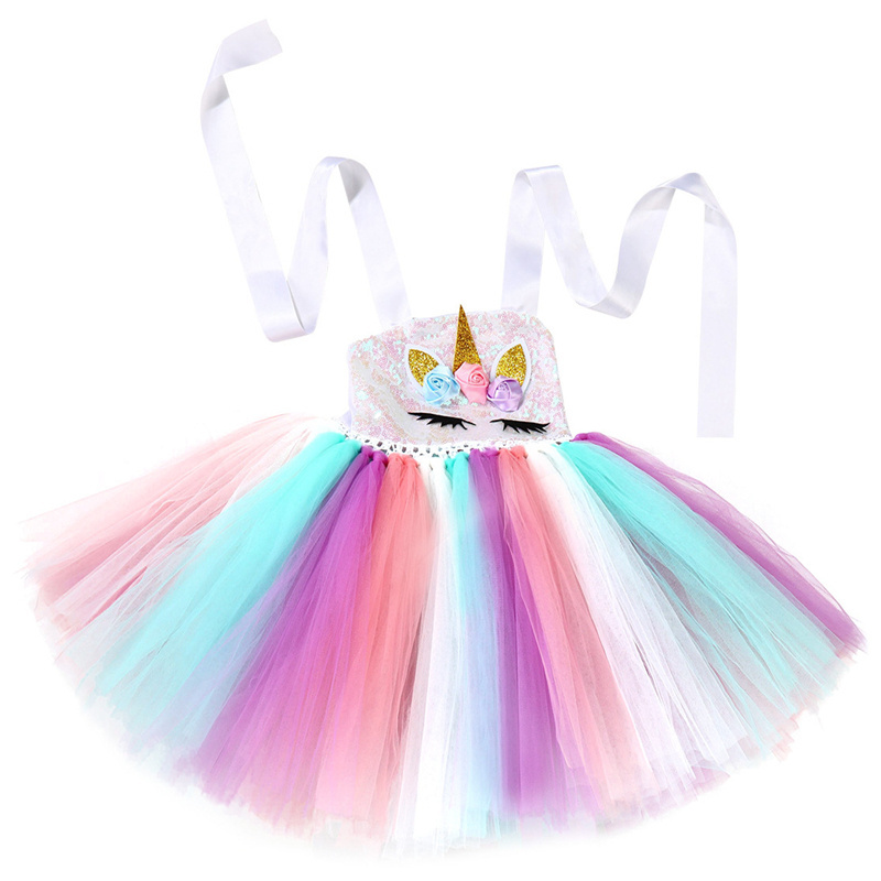 high quality children party dresses kids clothes girl dress unicorn  girls princess dress