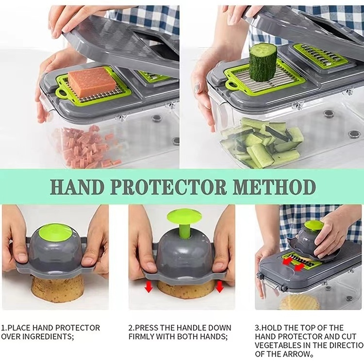 22 in 1 multifunctional hand held press vegetable cutter vegetable slicer onion potato cutter grinder manual vegetable chopper