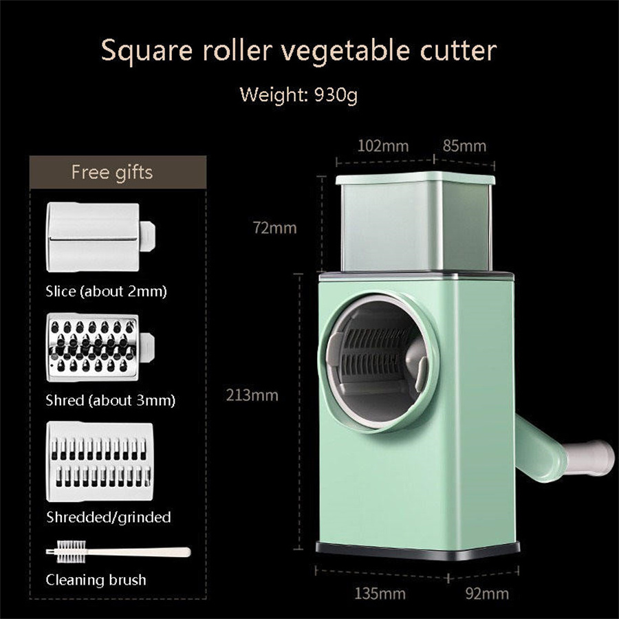 4 In 1 Luxury Stainless Steel Vegetable Chopper Cheese Shredder Vegetable Cutter Slicer Potato Rotary Cheese Grater Machine