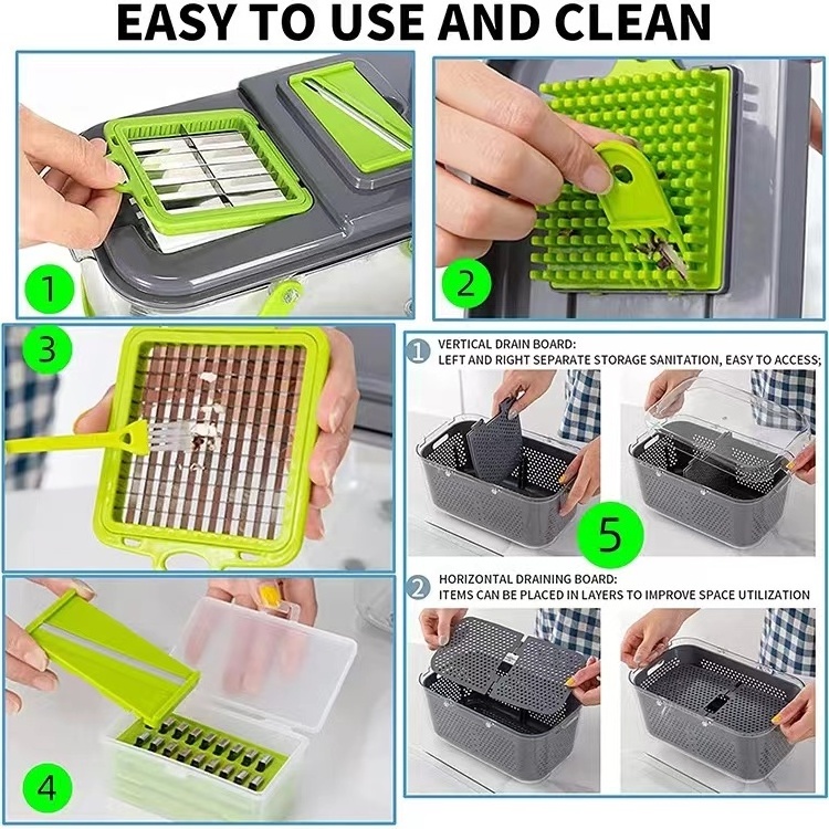 22 in 1 multifunctional hand held press vegetable cutter vegetable slicer onion potato cutter grinder manual vegetable chopper