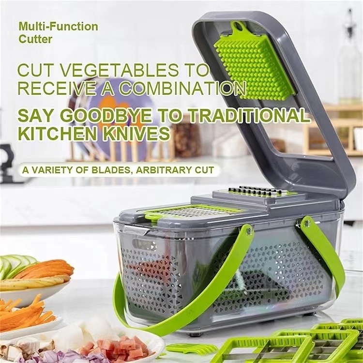 22 in 1 multifunctional hand held press vegetable cutter vegetable slicer onion potato cutter grinder manual vegetable chopper