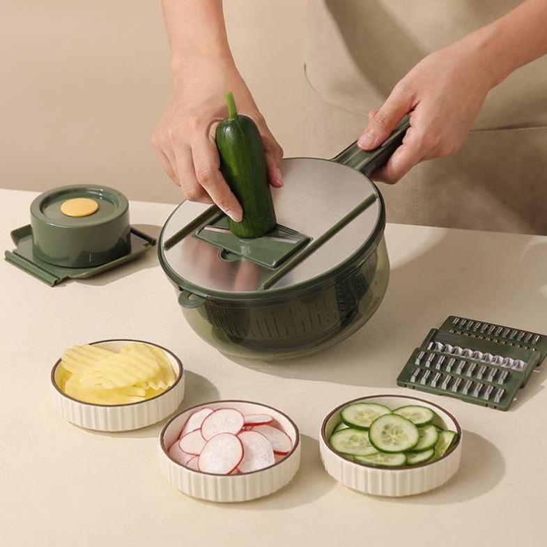 Hot Selling Multifunctional Adjustable Vegetable Cutter Chopper Vegetable Slicer With Bowl