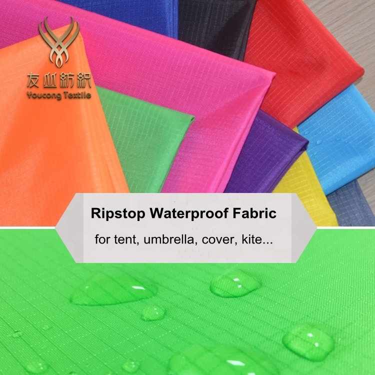 210T Waterproof 0.3 Grid Ripstop polyester taffeta   Fabric for Outdoor Tent Umbrella Cover Kite