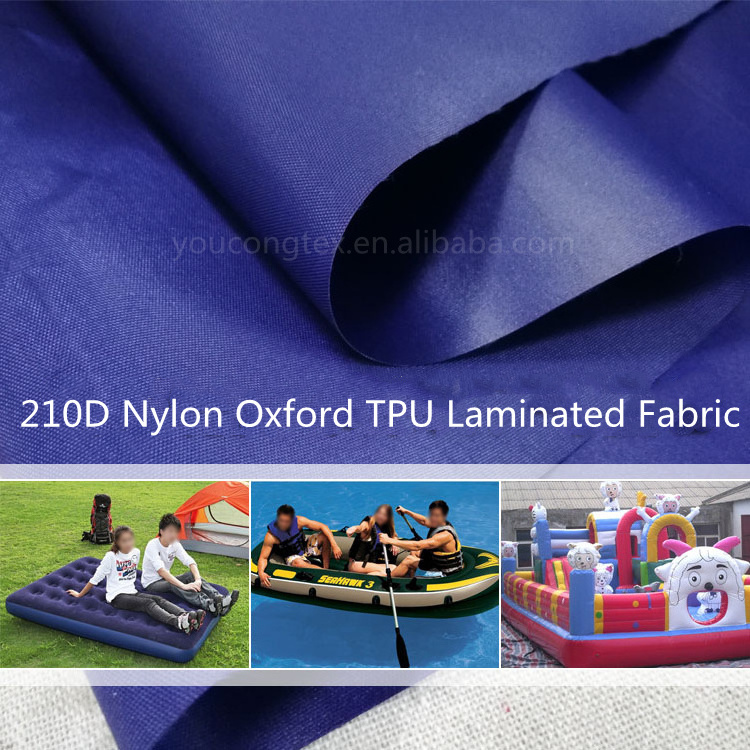 210d Nylon Oxford Fabric Waterproof Tpu Coated Fabric For Inflatable Bed/ Boat/ Life Jackets