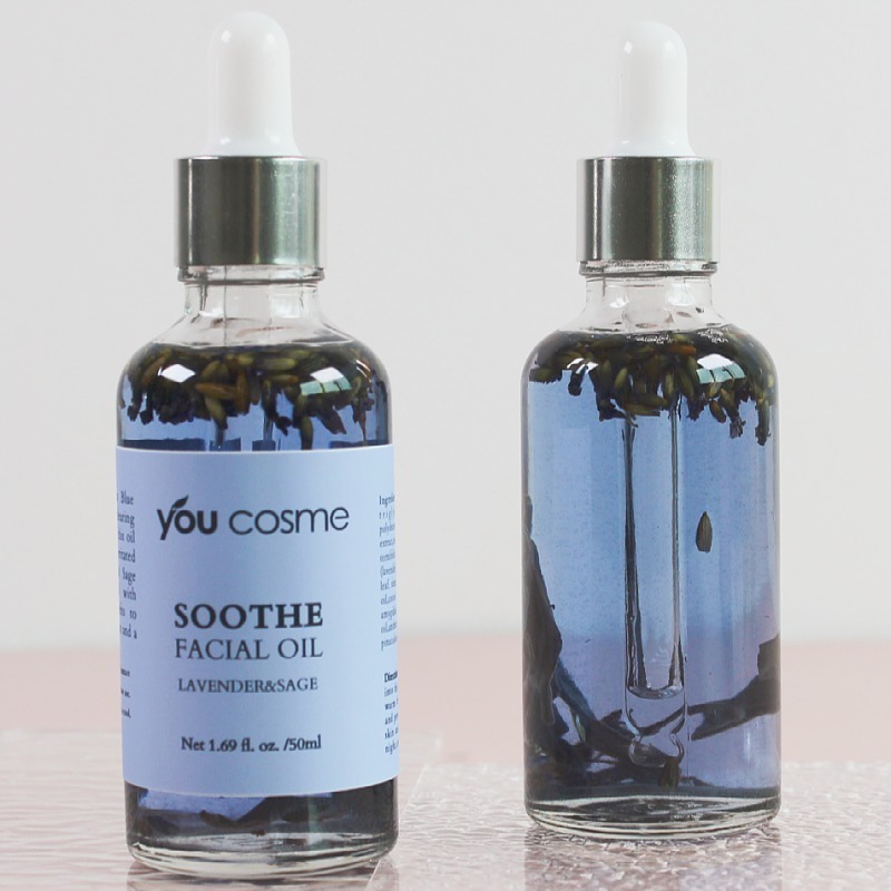 Private Label Organic Skincare  Anti aging Face Serum Jojoba Lavender Squalane Facial Oil  Blue Tansy Soothe Face Oil