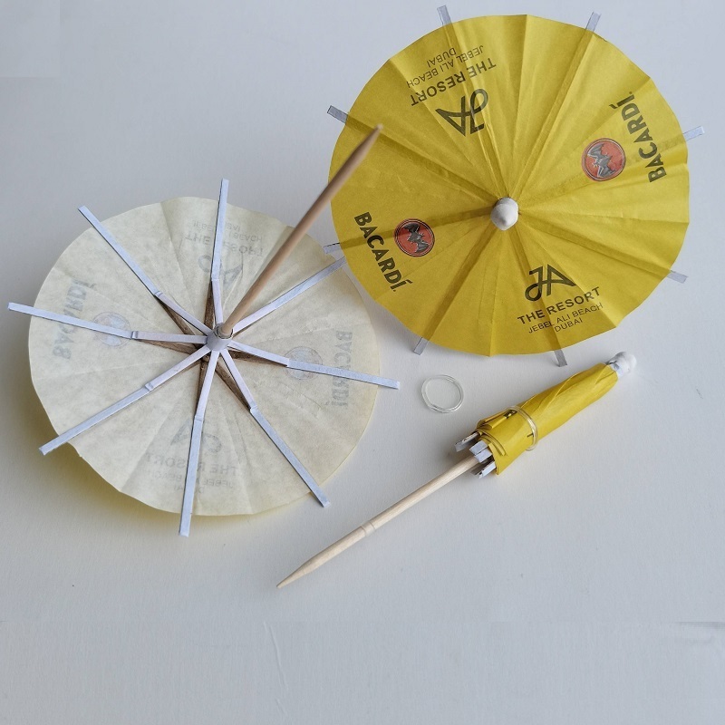 Customized printing toothpick cocktail umbrellas disposable for party used on cup or food