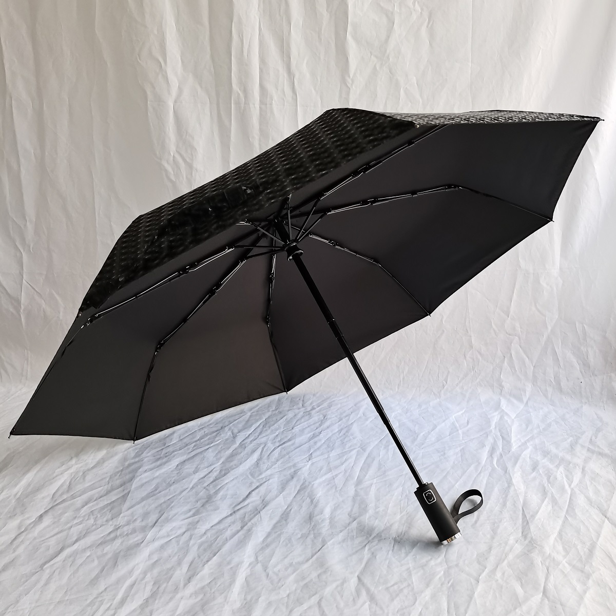 Silver Printing Special 3D Shinning umbrella fabric with automatic open automatic close function three folding umbrella